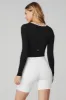 Cover Long Sleeve Top - Black sold by Alo Yoga