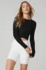 Cover Long Sleeve Top - Black sold by Alo Yoga