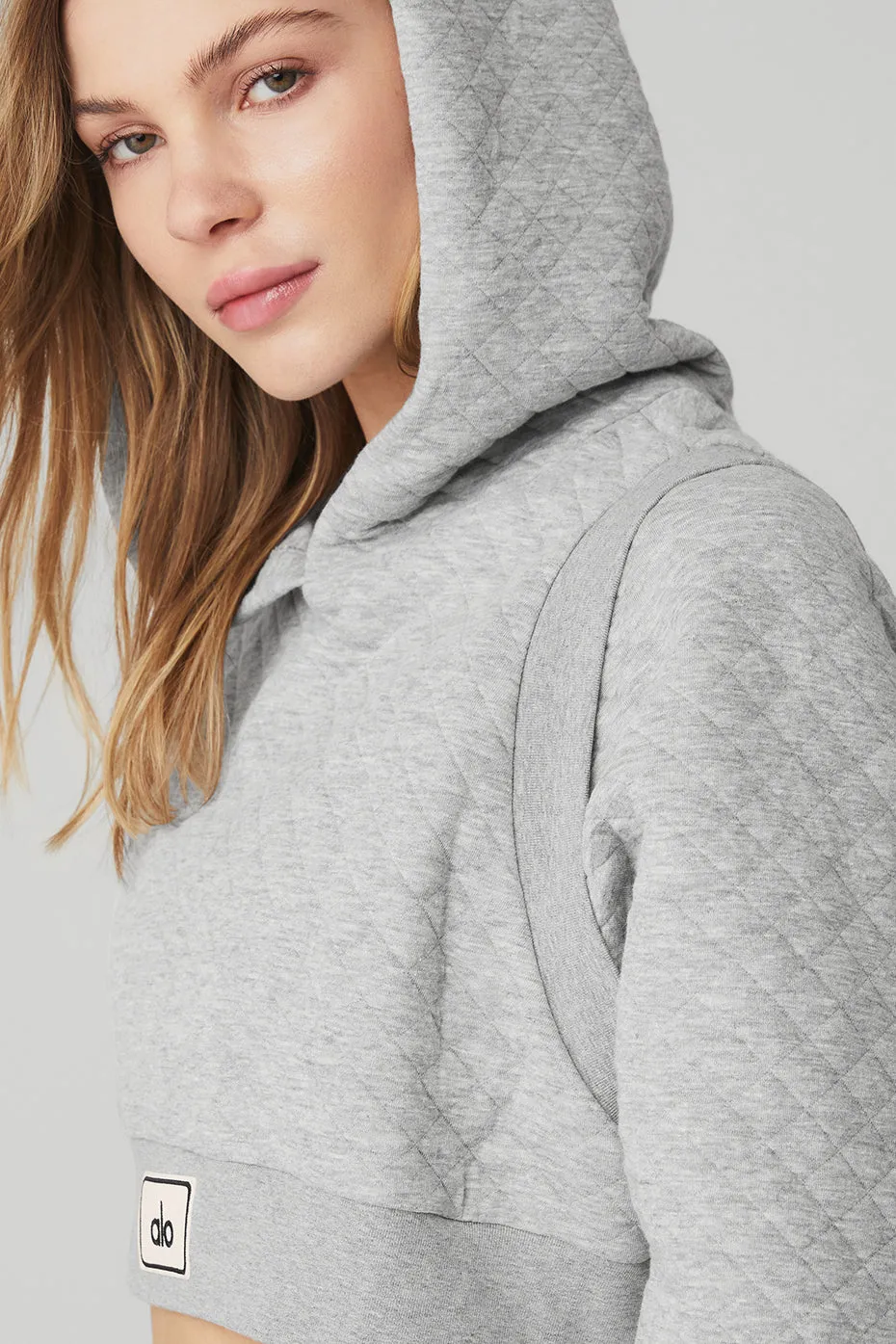 Quilted Cropped Arena Hoodie - Athletic Heather Grey sold by Alo Yoga product image thumbnail 5