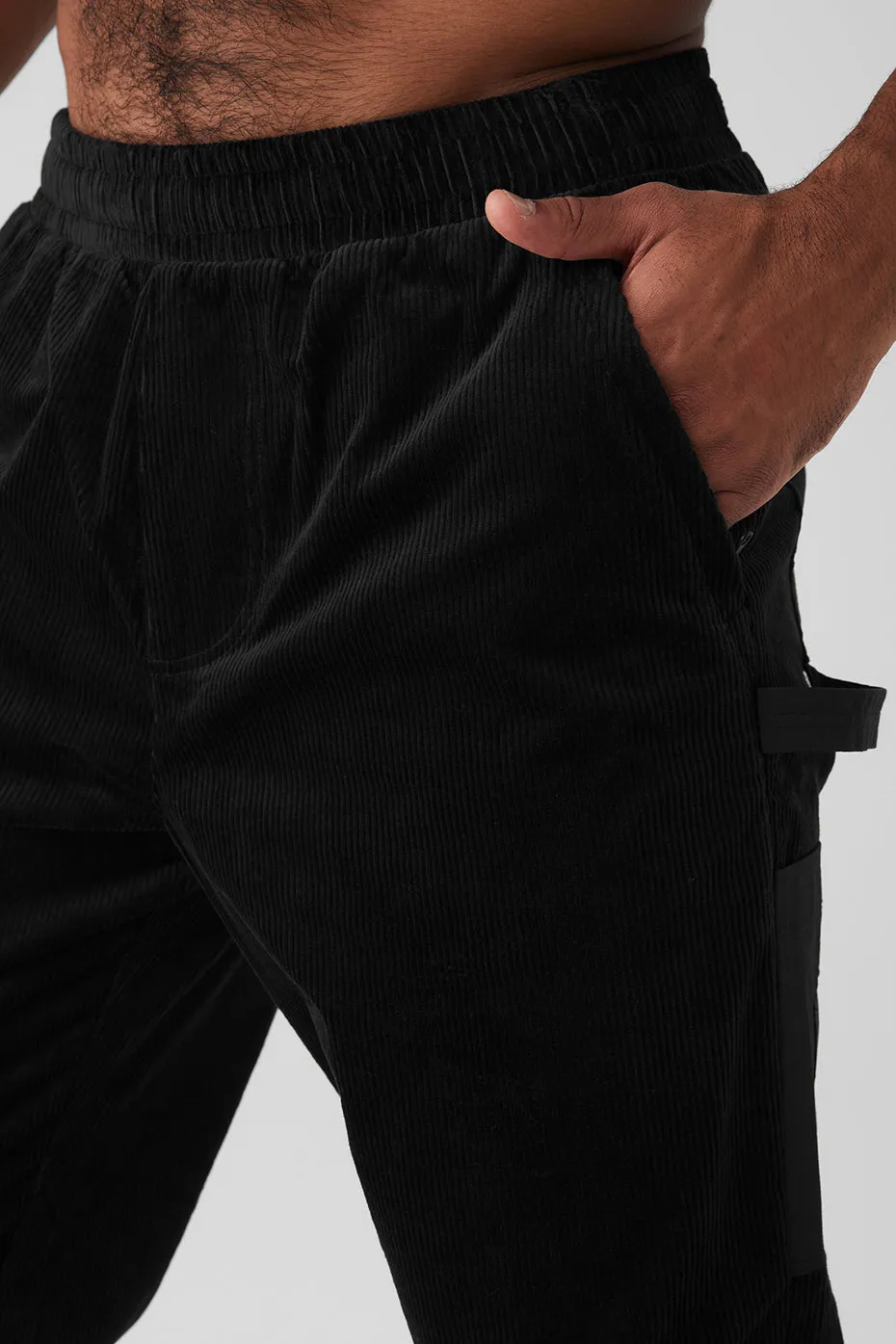 Corduroy District Sweatpant - Black sold by Alo Yoga product image thumbnail 4