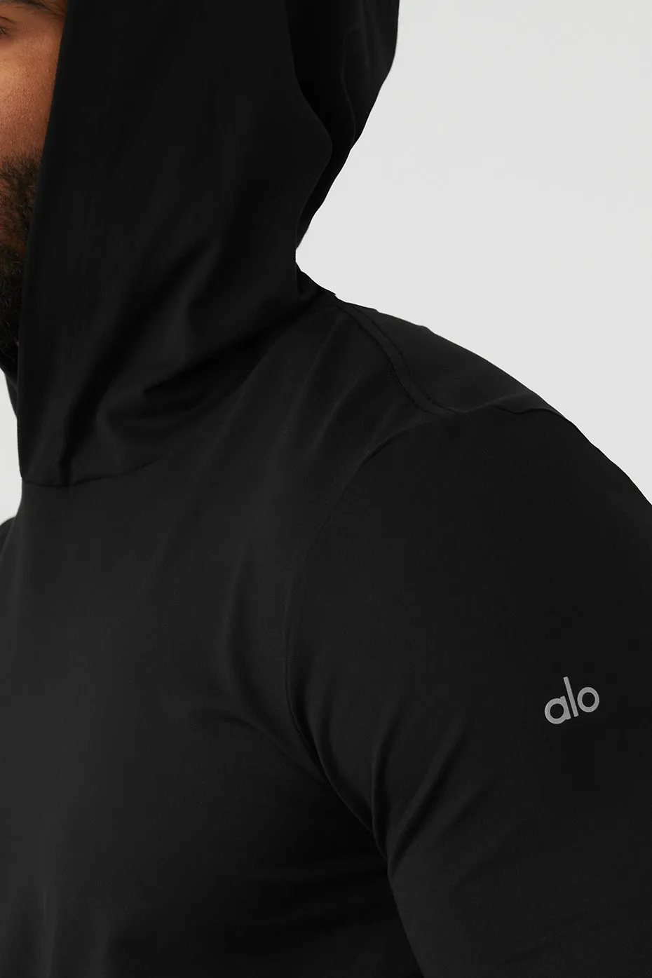 Conquer Reform Long Sleeve With Hood - Black sold by Alo Yoga product image thumbnail 4