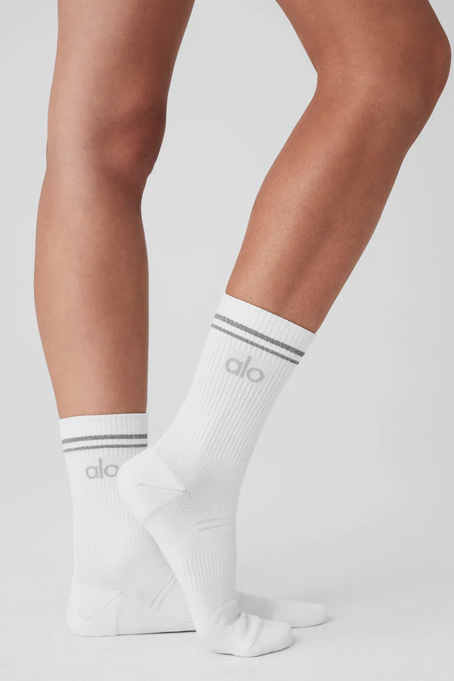 Unisex Half-Crew Performance Sock - White sold by Alo Yoga product image thumbnail 2