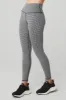 High-Waist Micro Houndstooth Legging - White/Black sold by Alo Yoga