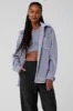 Ribbed Velour Mountain Side Shacket - Fog sold by Alo Yoga