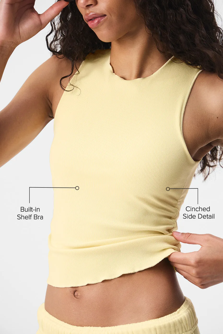 Ribbed En Pointe Tank - Lemon Ice sold by Alo Yoga product image thumbnail 2