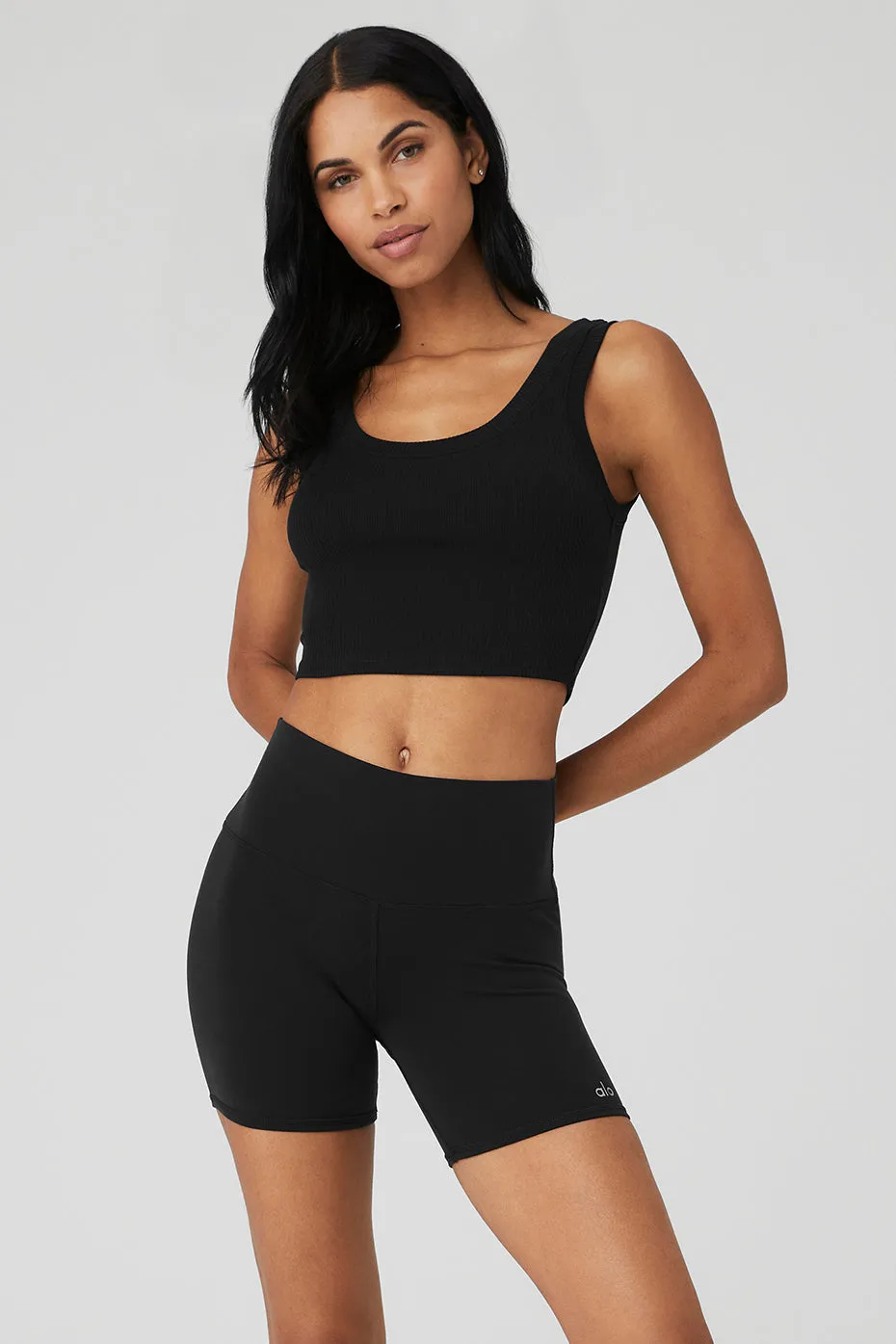 Ribbed Wellness Tank - Black sold by Alo Yoga