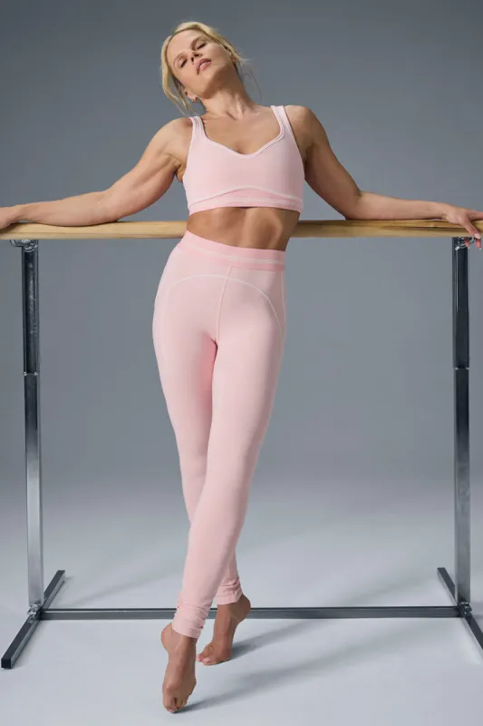 Airbrush High-Waist Heart Throb Legging - Ballet Pink/White sold by Alo Yoga