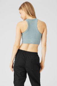 Seamless Delight High Neck Bra - Cosmic Grey sold by Alo Yoga