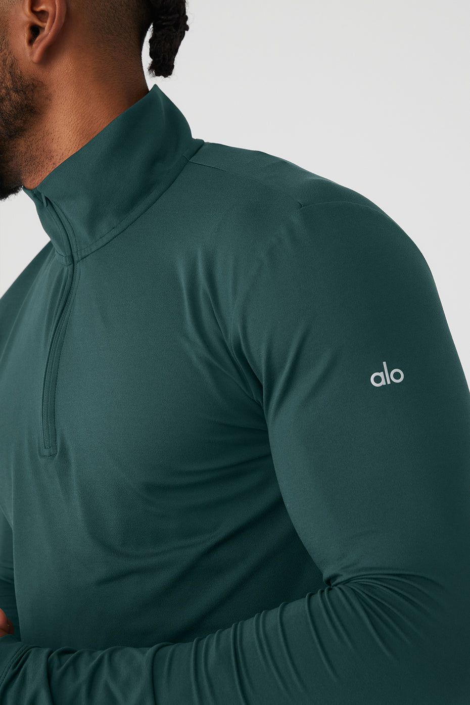 Conquer 1/4 Zip Reform Long Sleeve - Midnight Green sold by Alo Yoga product image thumbnail 4