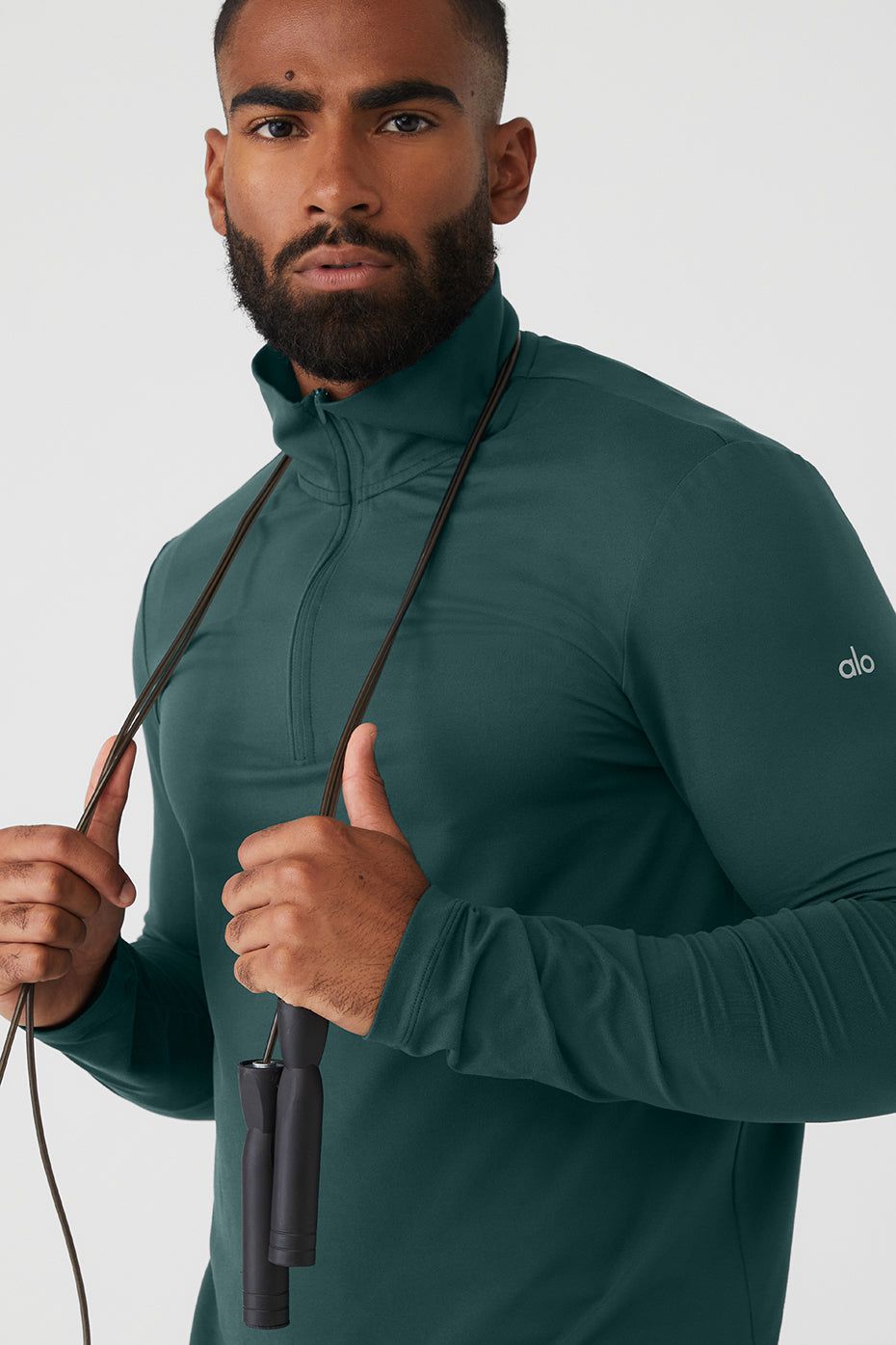 Conquer 1/4 Zip Reform Long Sleeve - Midnight Green sold by Alo Yoga product image thumbnail 5
