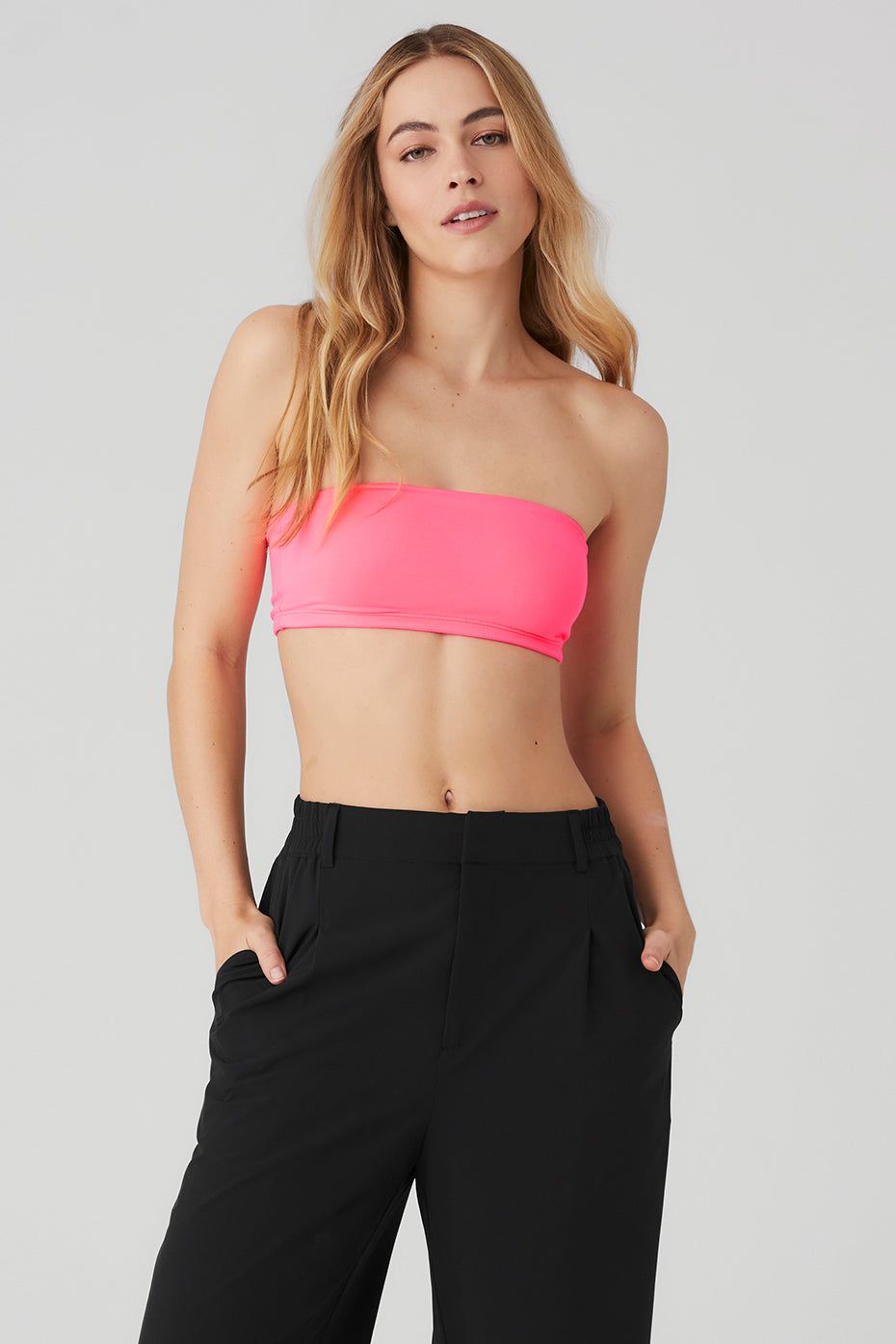 Alosoft Breeze Bandeau - Fluorescent Pink Coral sold by Alo Yoga product image thumbnail 2