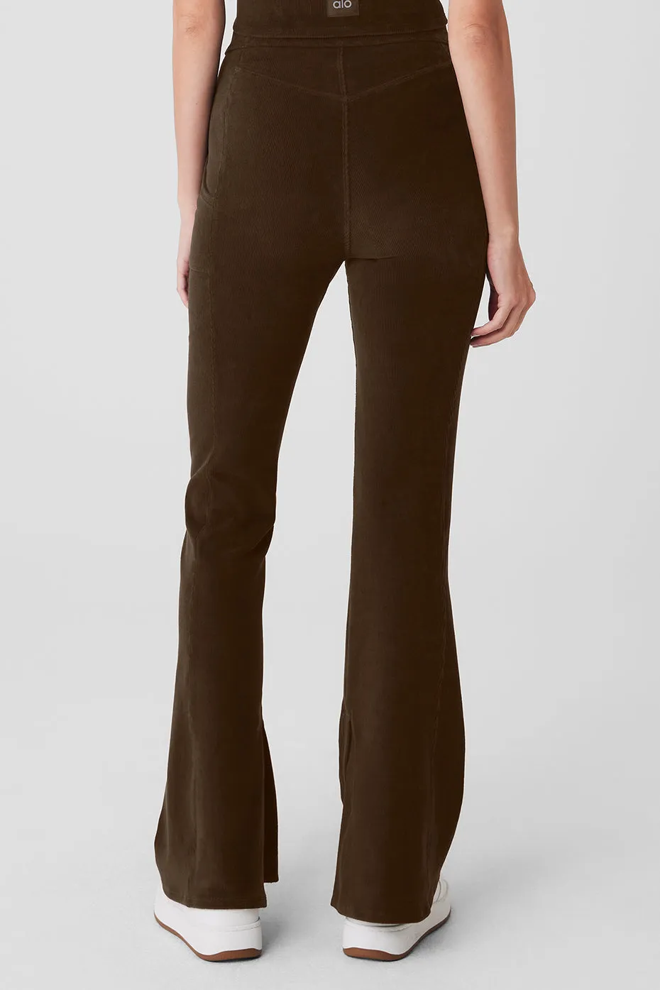 Micro Corduroy High-Waist Winter Break Flare Pant - Espresso sold by Alo Yoga product image thumbnail 2