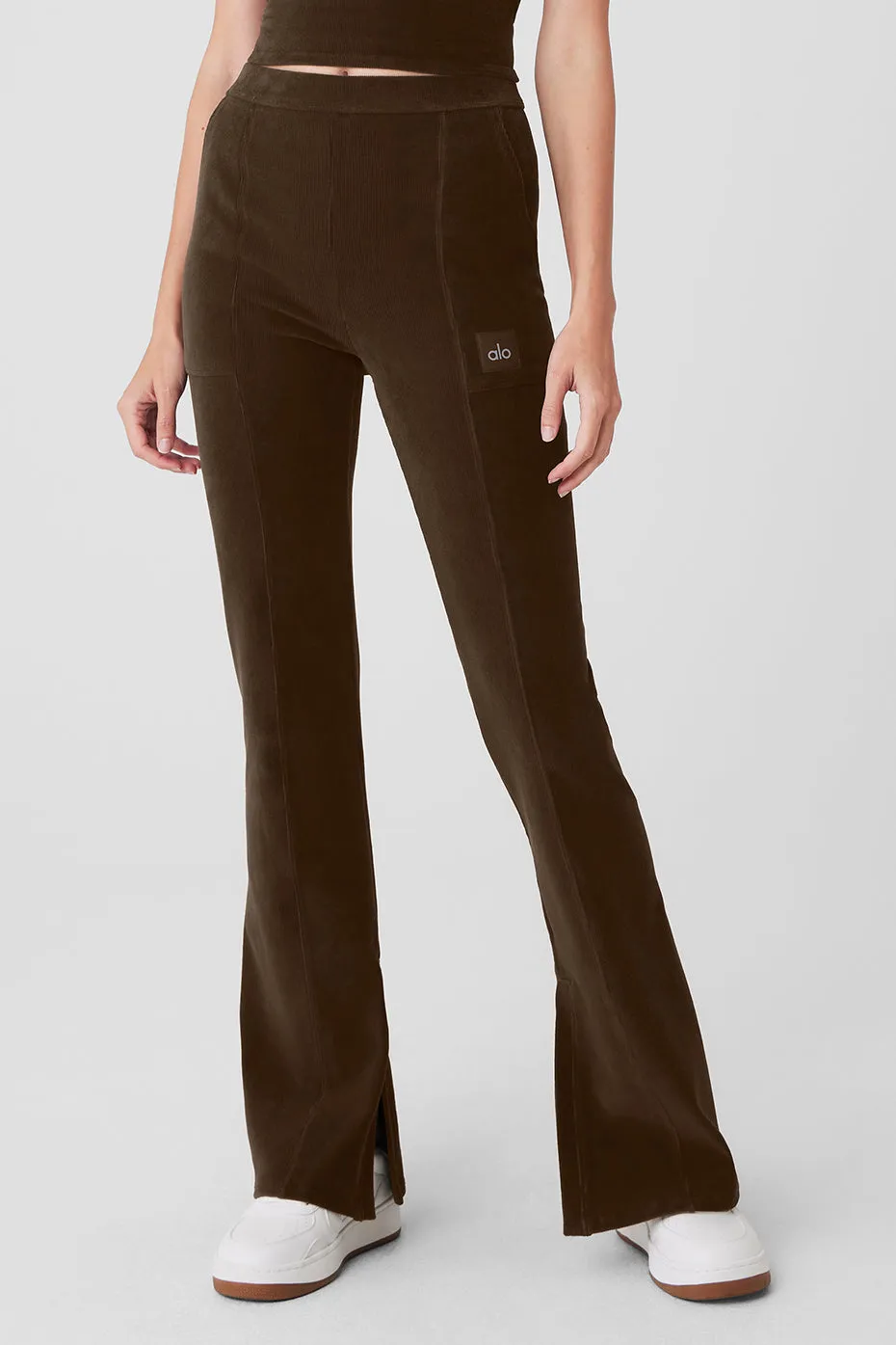 Micro Corduroy High-Waist Winter Break Flare Pant - Espresso sold by Alo Yoga