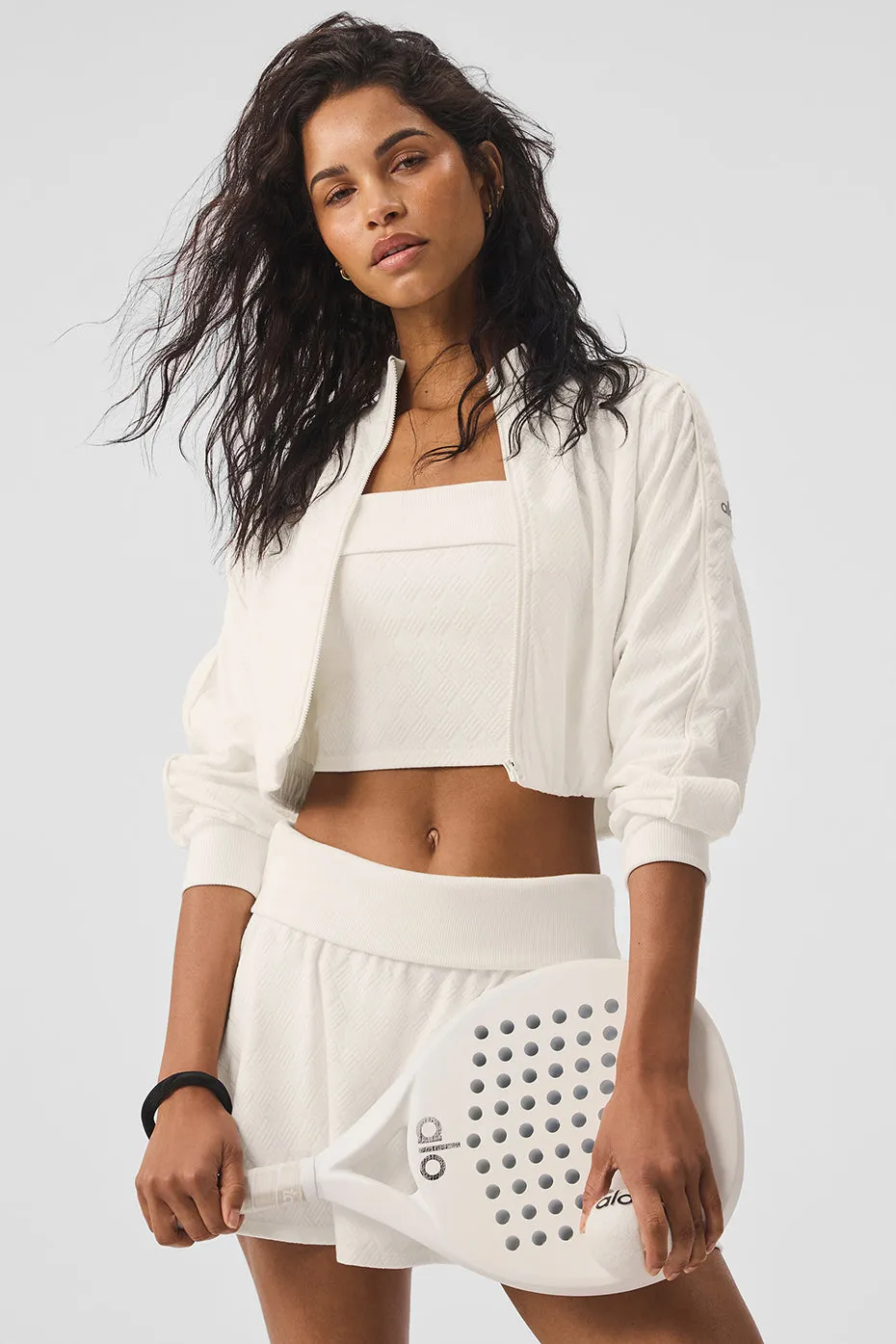 Cropped Doubles Only Full Zip Jacket - Ivory sold by Alo Yoga product image thumbnail 2
