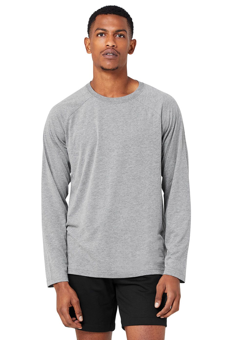 Triumph Long Sleeve Tee - Grey Heather sold by Alo Yoga