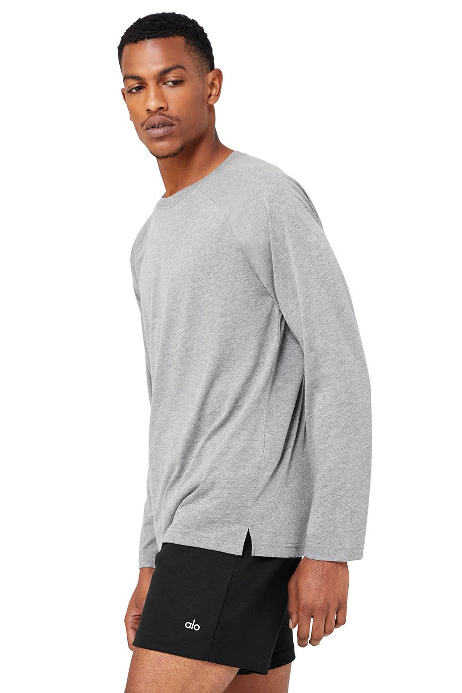Triumph Long Sleeve Tee - Grey Heather sold by Alo Yoga product image thumbnail 3