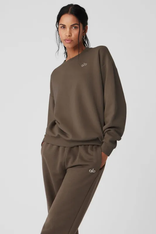 Accolade Crew Neck Pullover - Olive Tree sold by Alo Yoga