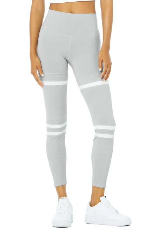 High-Waist Legit Legging - Athletic Heather Grey/White sold by Alo Yoga