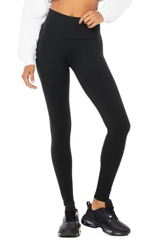 High-Waist Winter Warmth Plush Legging - Black sold by Alo Yoga