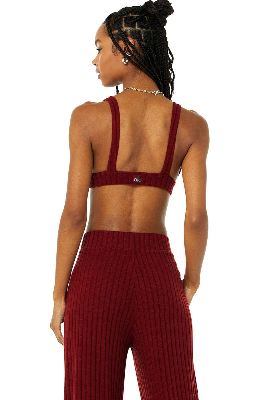 Ribbed Take Comfort Bra - Cranberry sold by Alo Yoga product image thumbnail 2