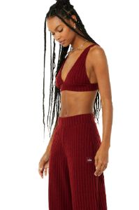 Ribbed Take Comfort Bra - Cranberry sold by Alo Yoga