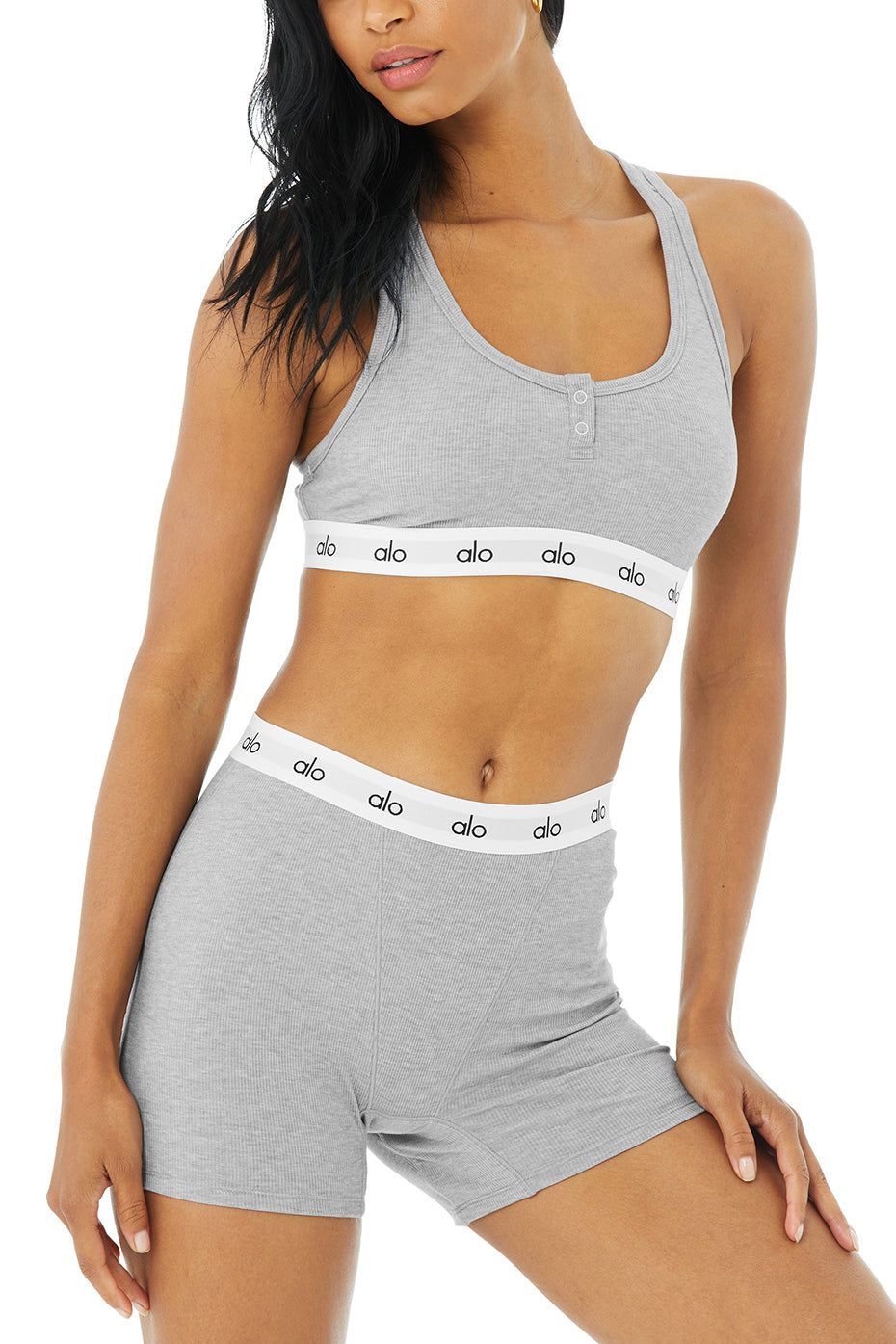 Icon Ribbed Henley Bra & Icon Ribbed Boyshort Set | Parallel