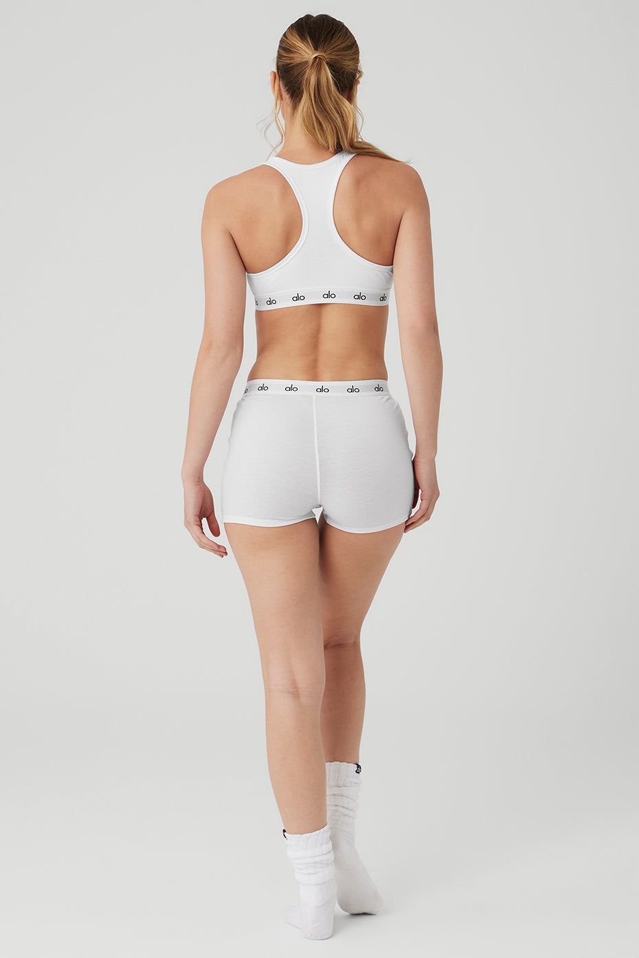 Icon Ribbed Henley Bra & Icon Ribbed Boyshort Set sold by Alo Yoga product image thumbnail 42