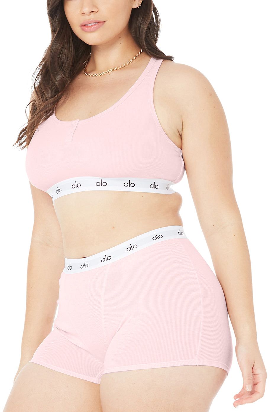 Icon Ribbed Henley Bra & Icon Ribbed Boyshort Set sold by Alo Yoga product image thumbnail 15