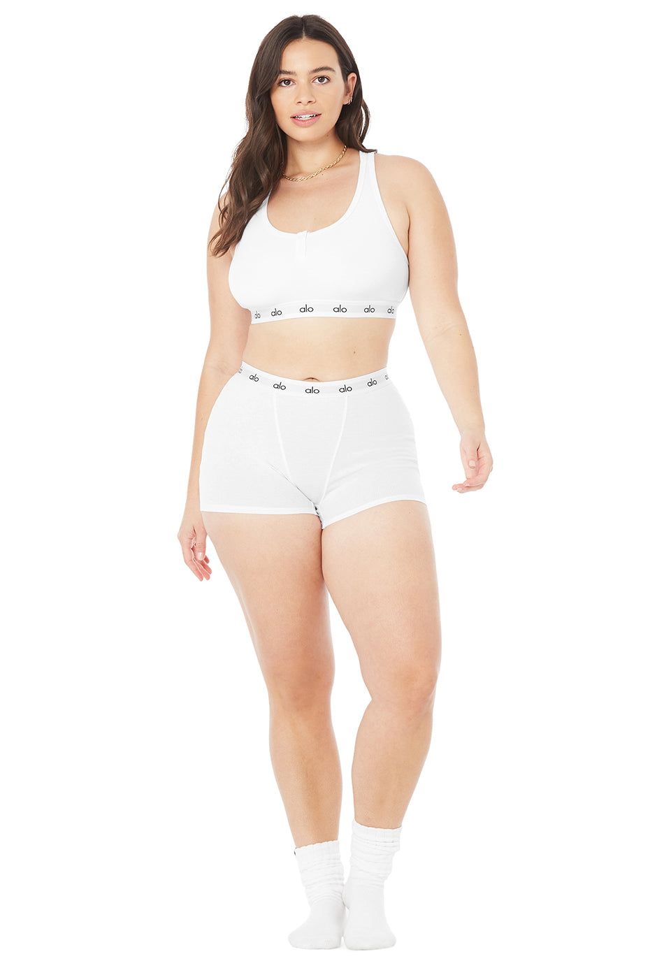 Icon Ribbed Henley Bra & Icon Ribbed Boyshort Set sold by Alo Yoga product image thumbnail 45