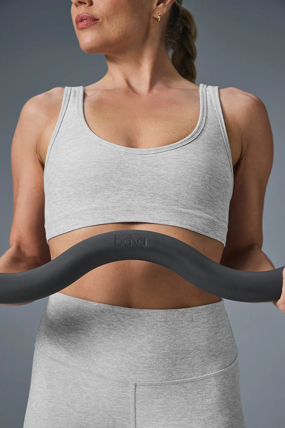 Alosoft Center Stage Bra - Athletic Heather Grey sold by Alo Yoga