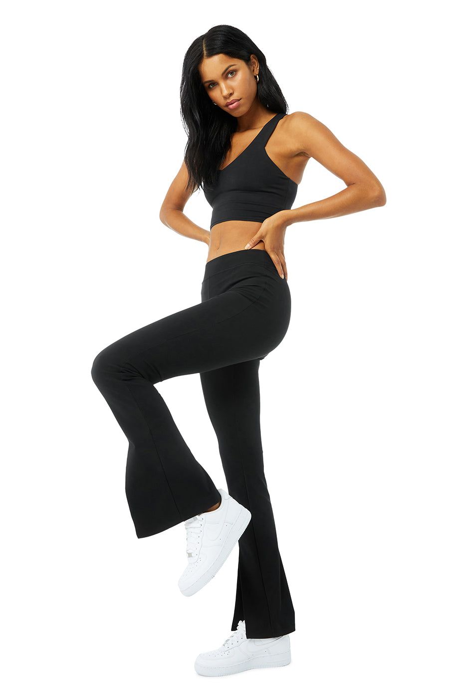 Airbrush Real Bra Tank Set & Airbrush High-Waist Flutter Legging Set - Black sold by Alo Yoga product image thumbnail 4