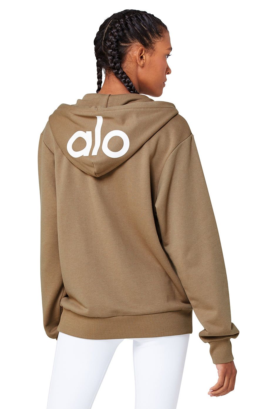 Caliber Zip Hoodie - Gravel/White sold by Alo Yoga product image thumbnail 4