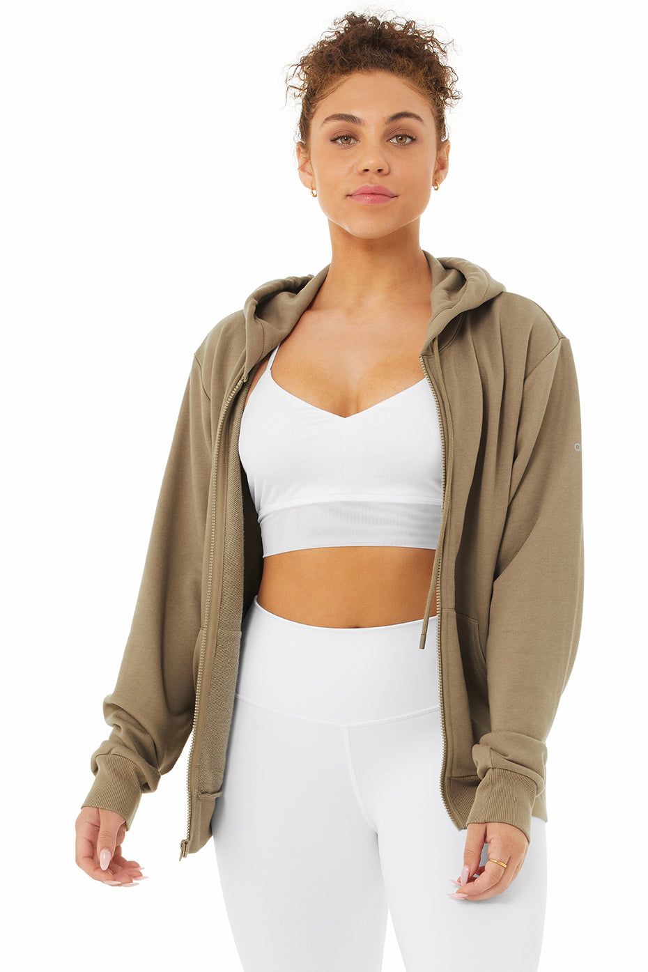 Caliber Zip Hoodie - Gravel/White sold by Alo Yoga product image thumbnail 6