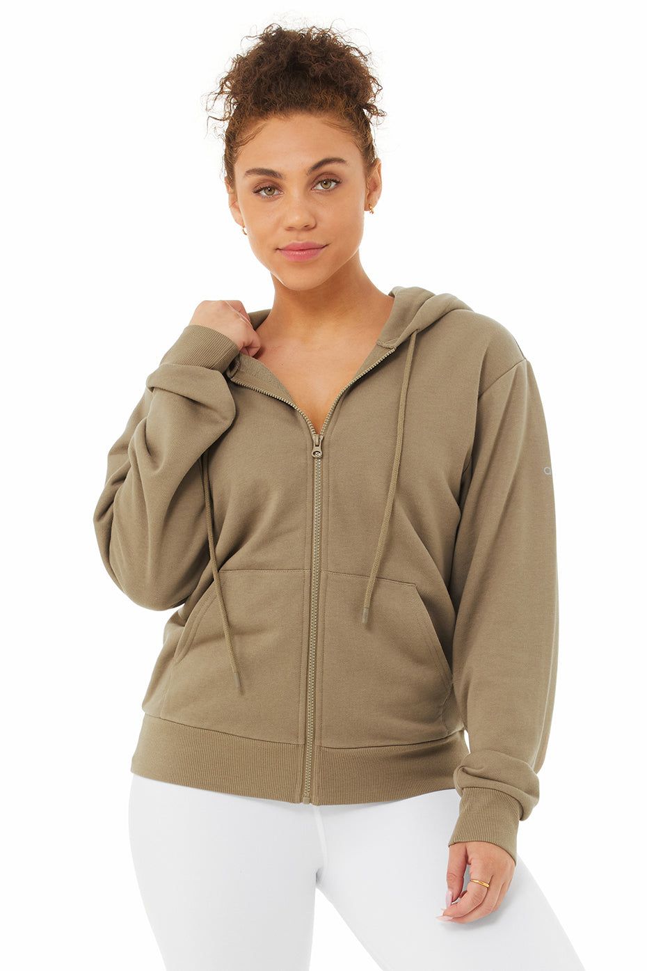 Caliber Zip Hoodie - Gravel/White sold by Alo Yoga product image thumbnail 7