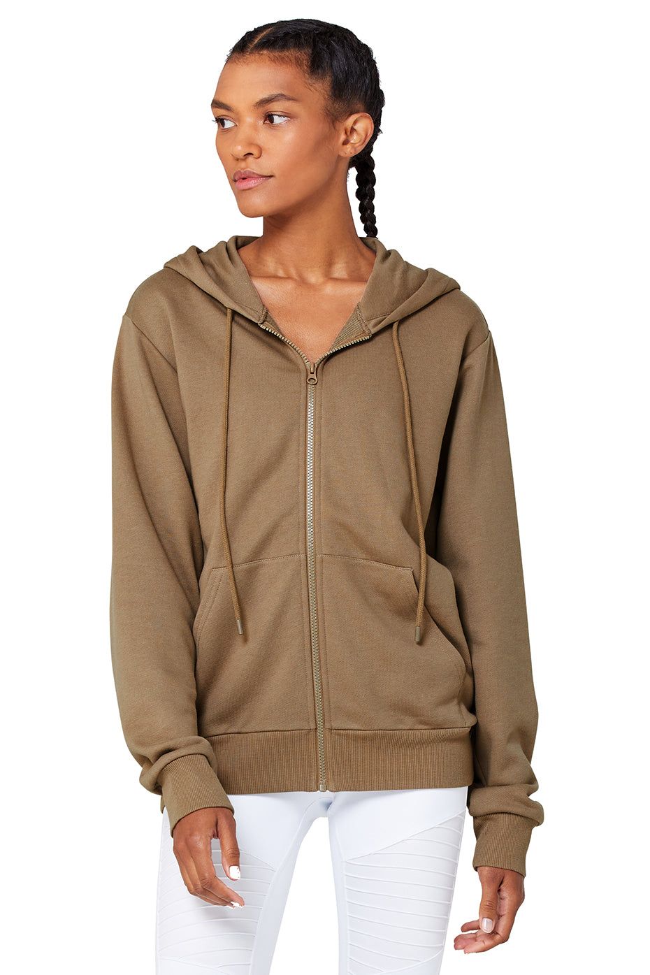 Caliber Zip Hoodie - Gravel/White sold by Alo Yoga product image thumbnail 2