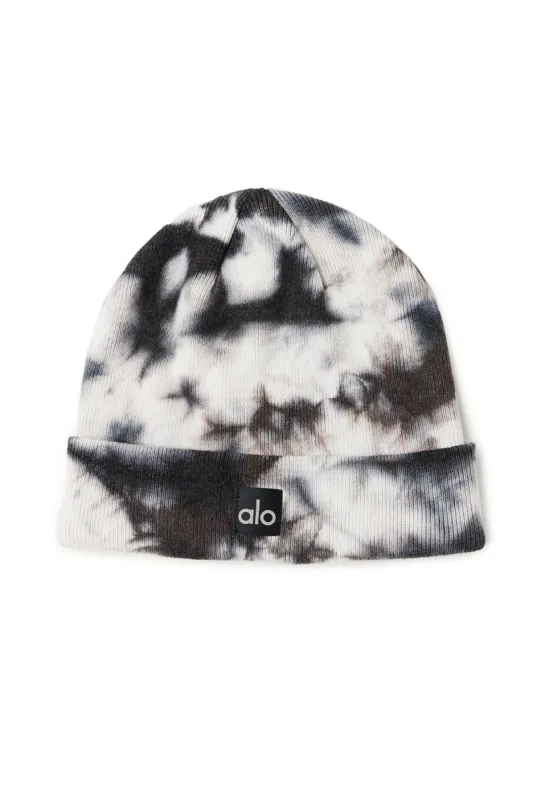 Tie-Dye Beanie - Black/White sold by Alo Yoga