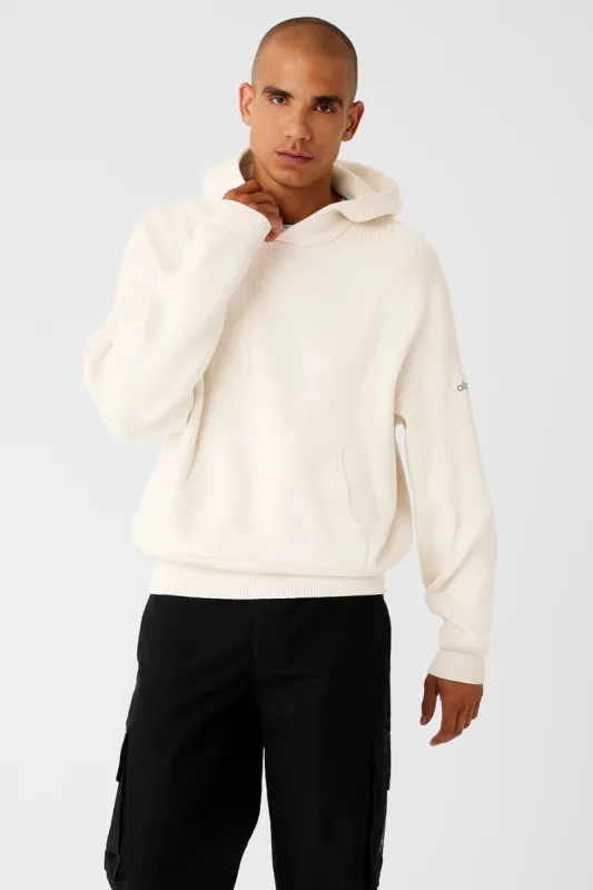 Scholar Hooded Sweater - Ivory made by Alo Yoga