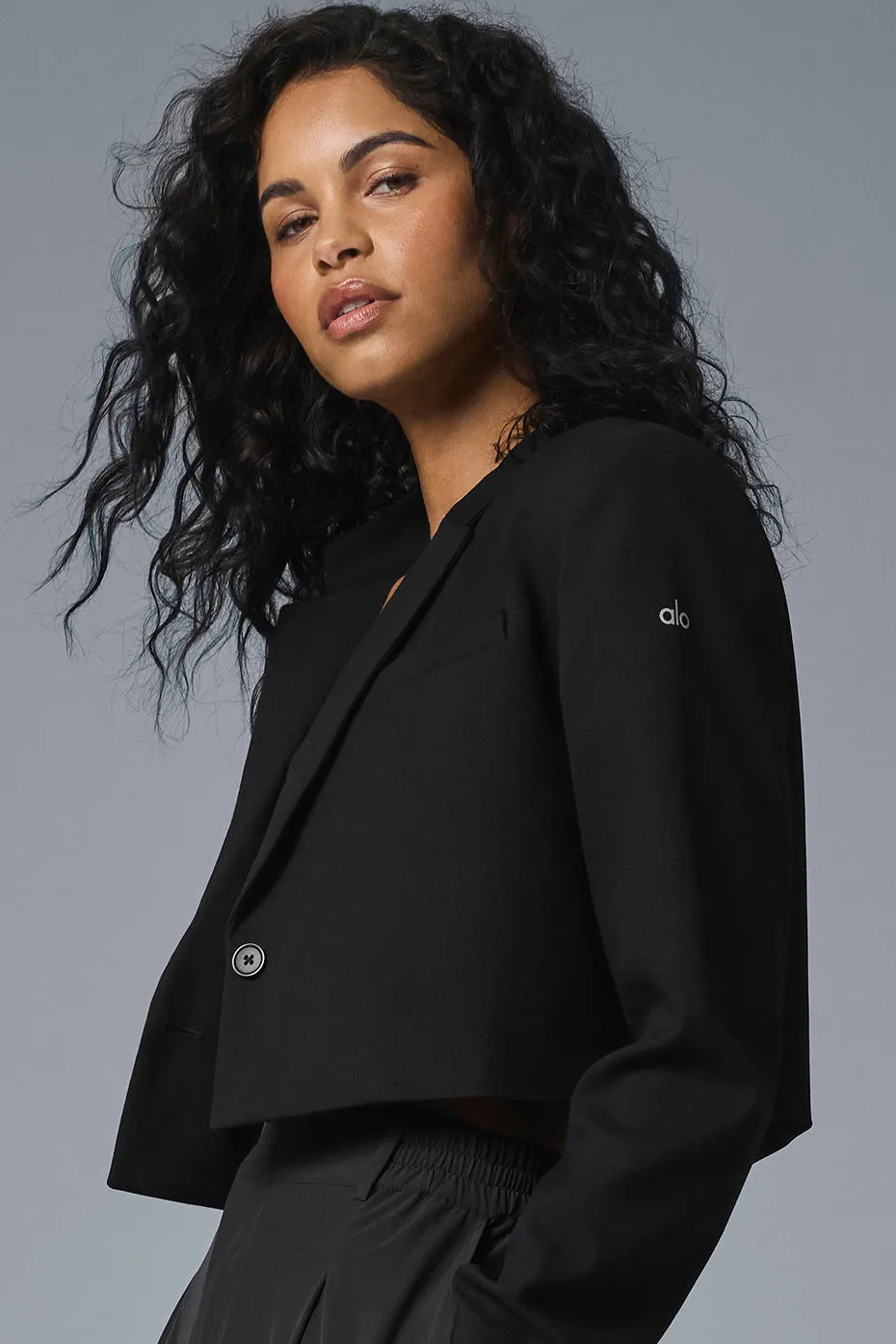 Cropped First-Class Blazer - Black sold by Alo Yoga product image thumbnail 4