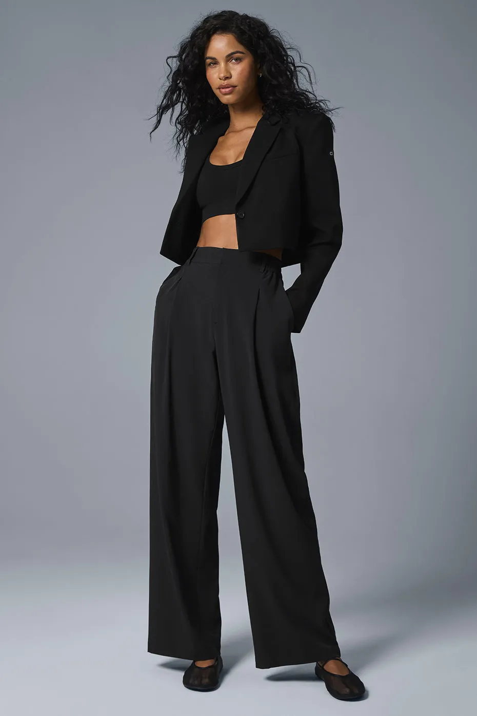 Cropped First-Class Blazer - Black sold by Alo Yoga product image thumbnail 3