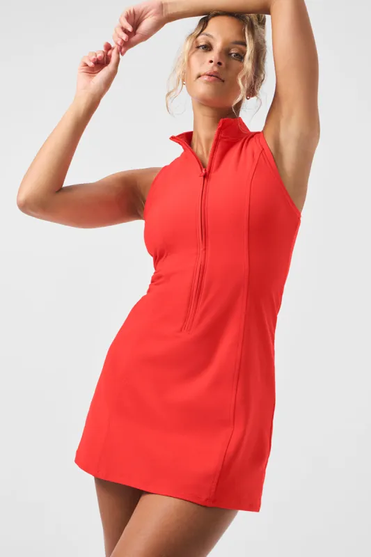 Alosoft Carefree 1/2 Zip Dress - Red Hot Summer sold by Alo Yoga