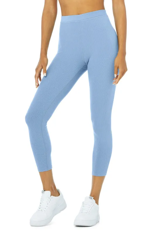 Ribbed High-Waist 7/8 Blissful Legging - Blue Skies sold by Alo Yoga