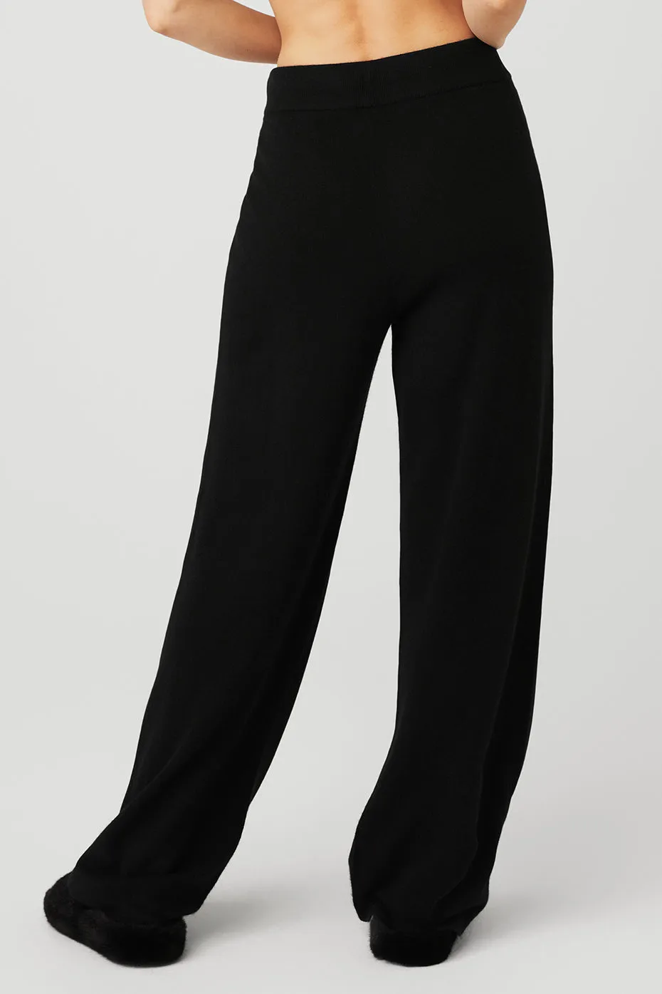Cashmere High-Waist Jet Set Wide Leg Pant - Black sold by Alo Yoga product image thumbnail 2