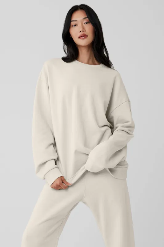 Chill Crew Neck Pullover - Bone sold by Alo Yoga