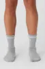 Unisex Half-Crew Throwback Sock - Athletic Heather Grey/White sold by Alo Yoga
