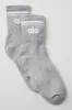 Unisex Half-Crew Throwback Sock - Athletic Heather Grey/White sold by Alo Yoga