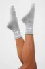 Unisex Half-Crew Throwback Sock - Athletic Heather Grey/White sold by Alo Yoga