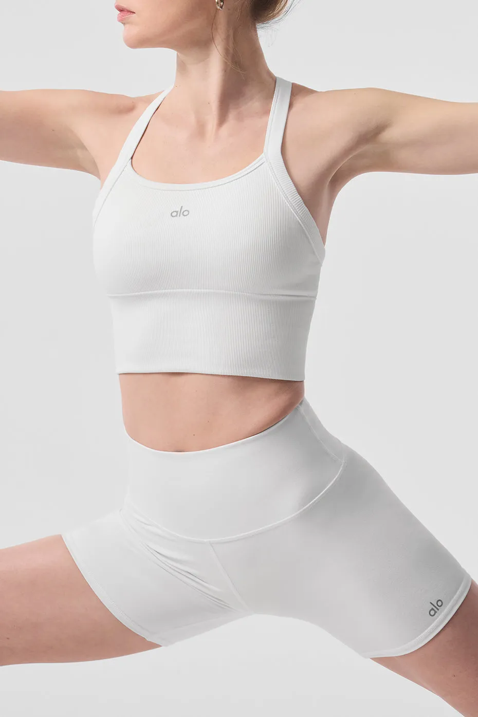 Seamless Ribbed Favorite Bra Tank - White sold by Alo Yoga product image thumbnail 4