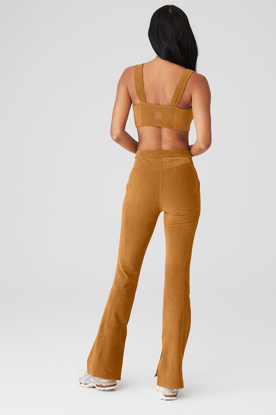 Micro Corduroy Winter Break Bra & Micro Corduroy High-Waist Winter Break Flare Pant Set - Toffee sold by Alo Yoga product image thumbnail 2