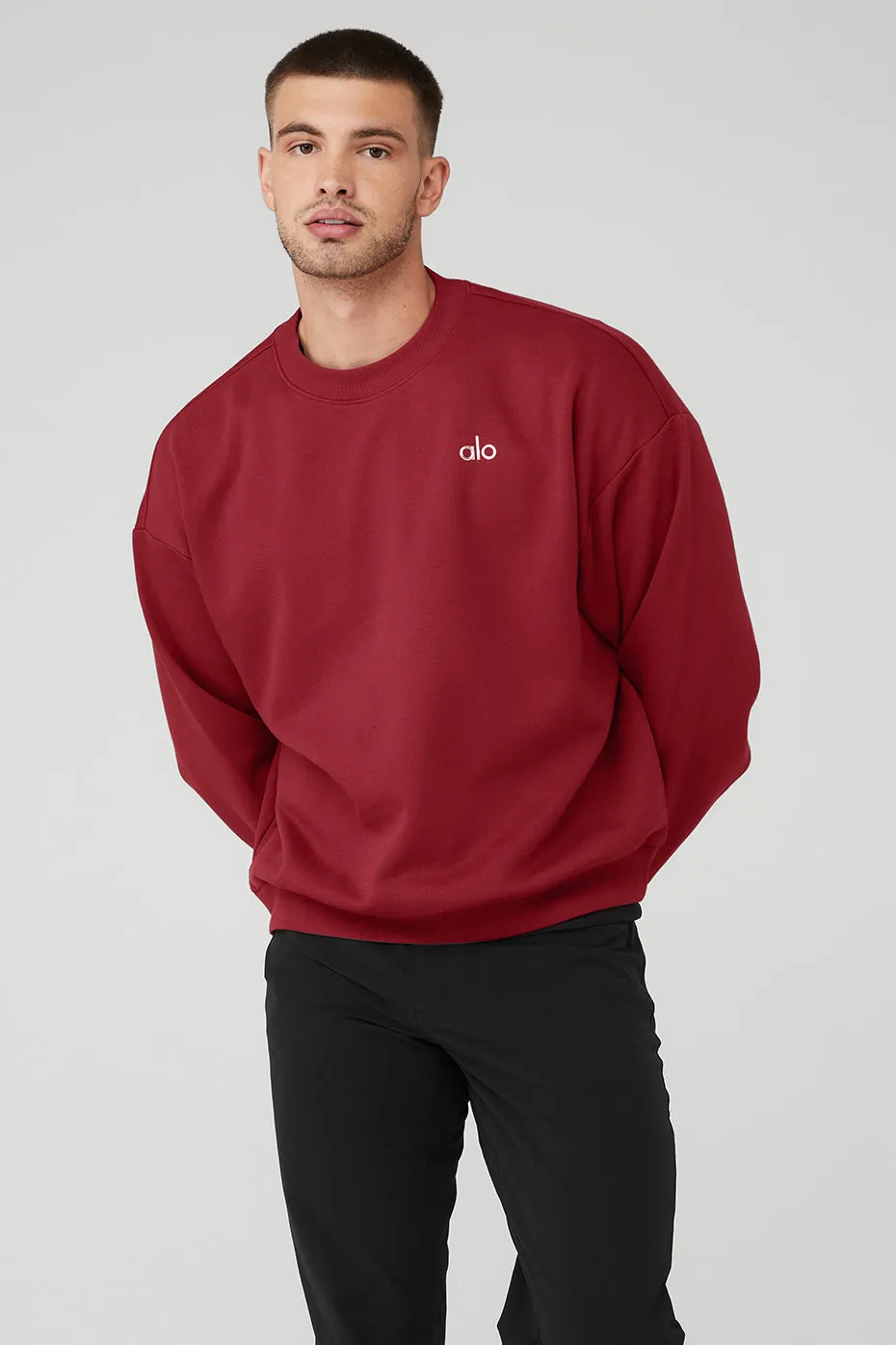 Accolade Crew Neck Pullover - Victory Red sold by Alo Yoga