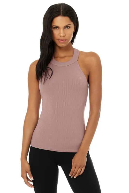 Ribbed Insight Tank - Woodrose sold by Alo Yoga